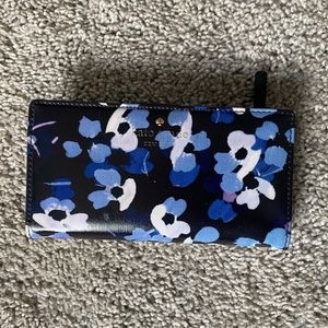 Kate Spade Floral/ Striped Blue and Purple Wallet